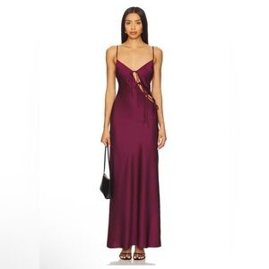 Lioness Burgundy Maxi Dress about a girl